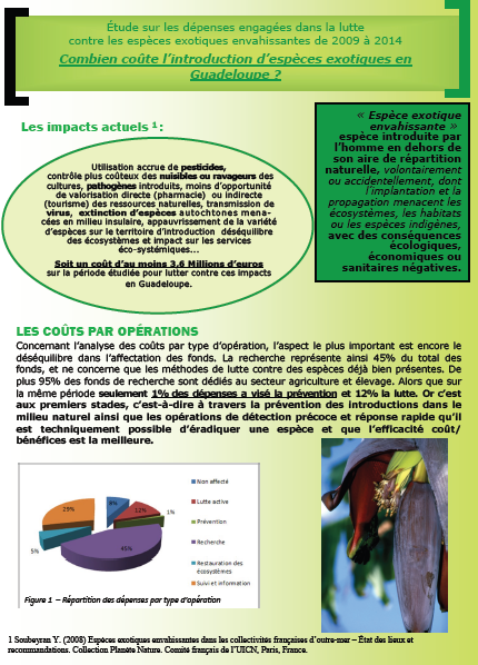 Etude DEAL/ASCONIT - Combien coûte l'introduction des EEE en Guadeloupe?