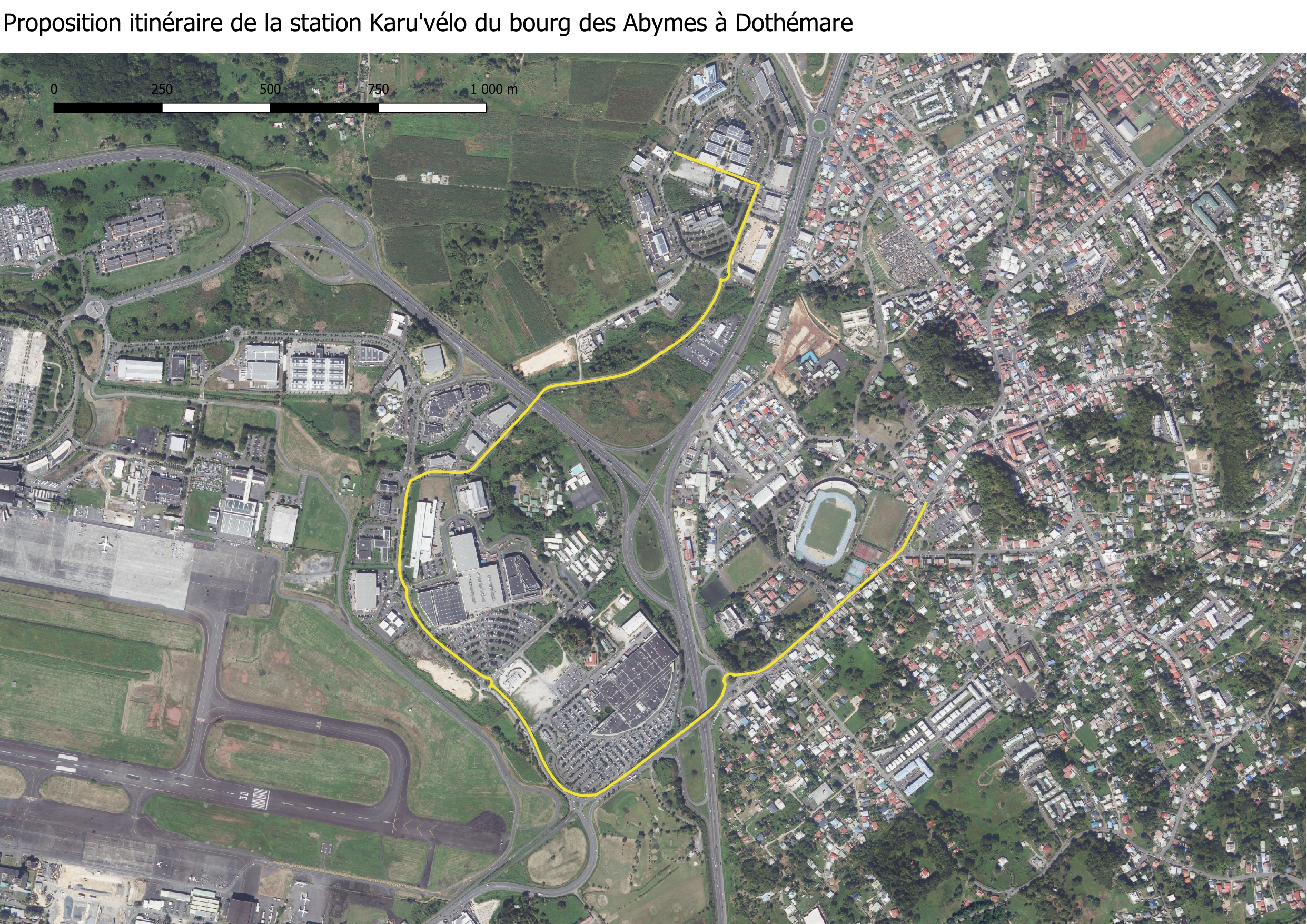 Itinéraire pour vous rendre à Dothémare à vélo au départ du bourg des Abymes